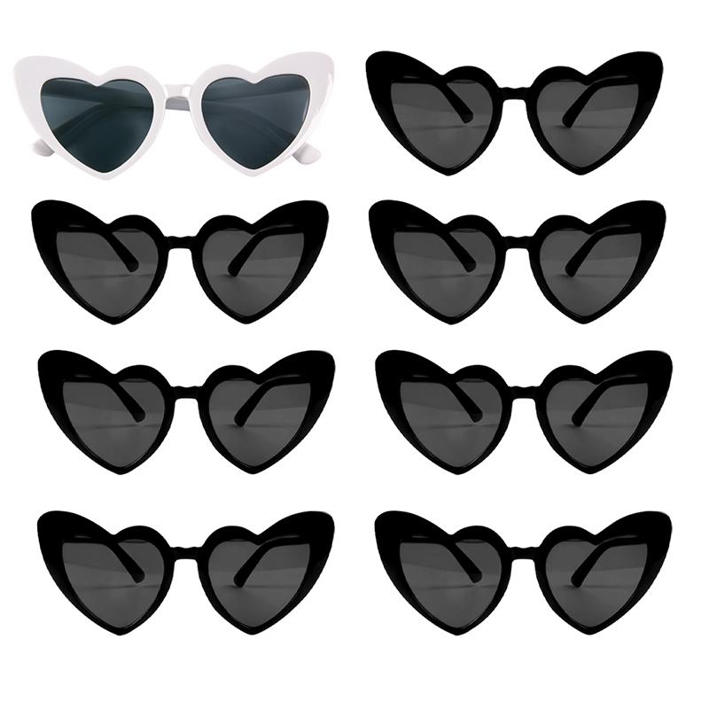 6/8pairs Vintage Heart Shaped Sunglasses Bachelorette Bride Bridesmaid glasses Wedding Bridal Shower Decor woman Hen party gifts 5