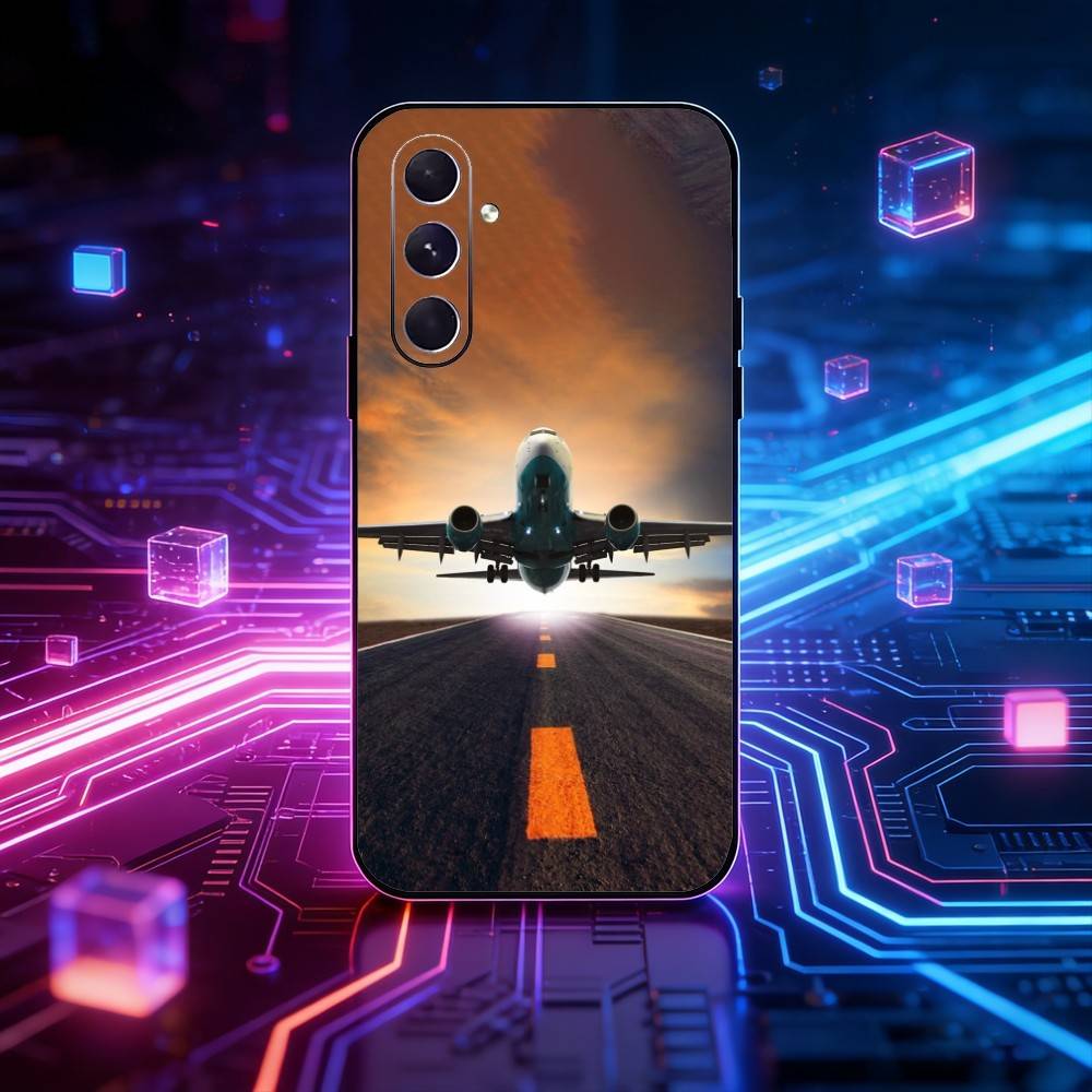 

Airplane Plane Phone Case For Samsung Galaxy A73,A21s,A22,A31,A52,A53,A71,A41Soft Black Shell Samsung a22 5g