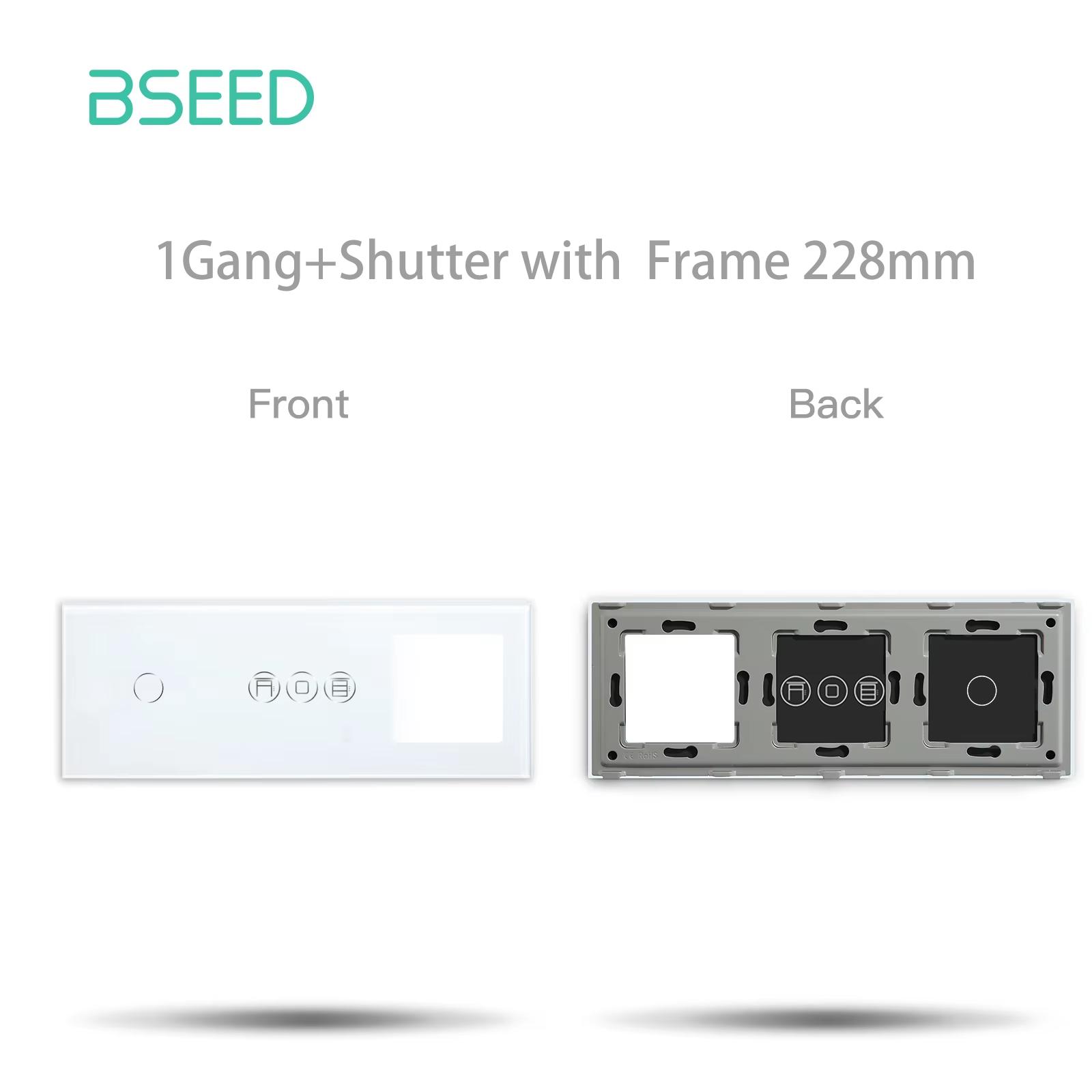 

BSEED 1/2/3 Light Switch Shutter Blank Glass Touch Panels With Metal Plates EU Standard DIY Part Without Function Keys