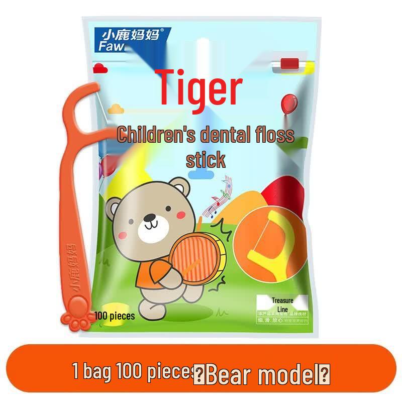 Little Deer Mom Kids Bear Dental Floss Picks