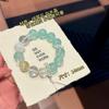 Natural Green Fluorite Lemon Yellow Aze Crystal Bracelet Handmade Round Bead 12mm Fashion Women Jewelry