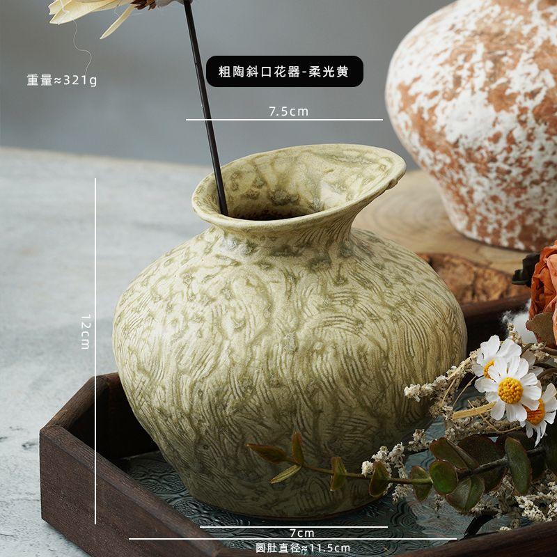 

Vintage Ink Splash Ceramic Dried Flower Vase Art Irregular Bevel Plant Flower Vase Crafts Porch Ornaments Interior Decoration