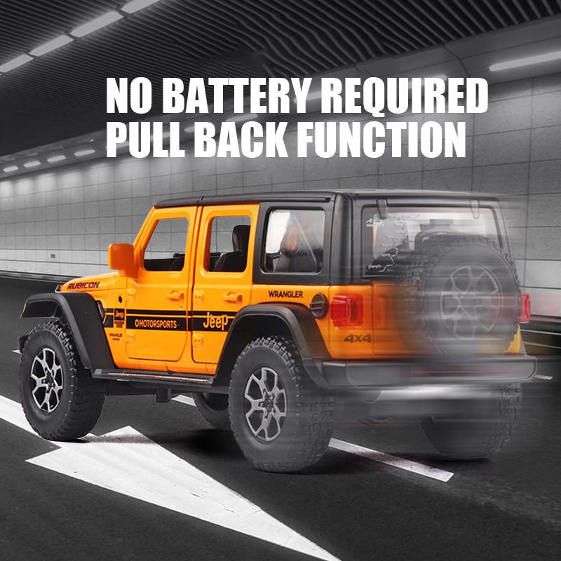1/22 Scale Jeeps Wrangler Pickup Off-road Vehicle Alloy Model Car Simulation Sound and Light Diecast Metal Toy Collection Gift for Boy