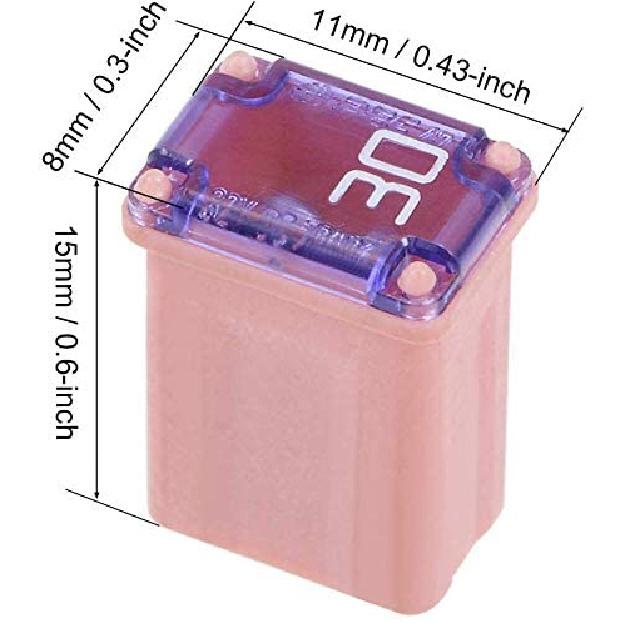 TAITONG 25 Pack Multi Color Micro Cartridge Fuses, 15-40 Amp, MCASE Type for Cars, SUVs and Trucks