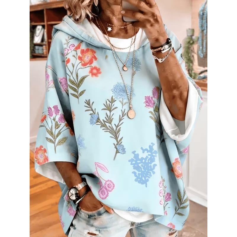 Damen Kapuzenpullover lässig mit halbem Ärmel