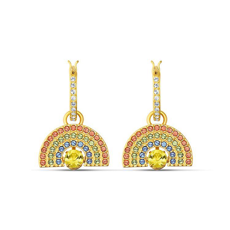 Swarovski Dancing Heart Sparkling Dance Rainbow Element Earrings Women earrings Gold 5537494 Gold Plated