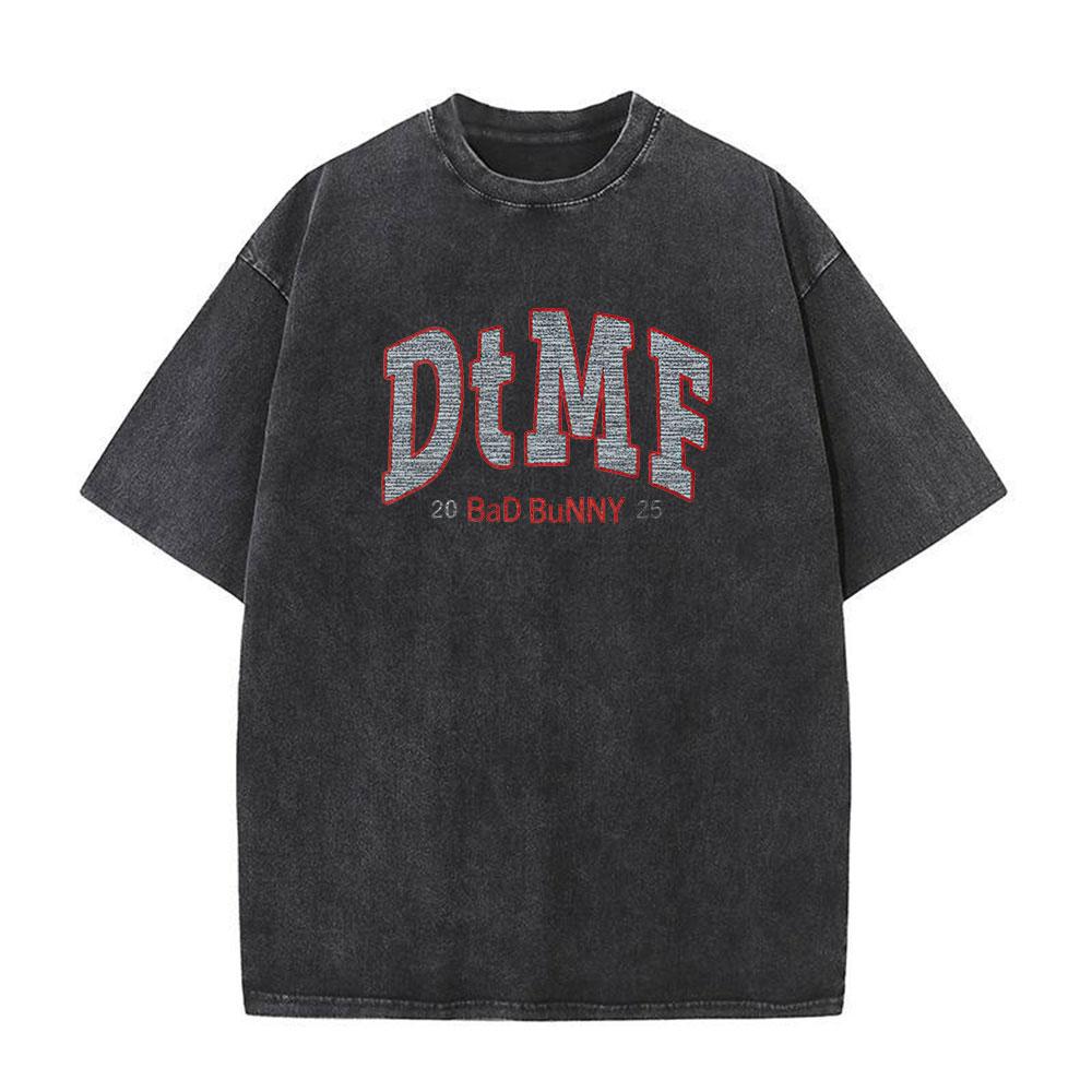 Washed Vintage Bad Bunny DTMF Tour Merch T Shirt Debi Tirar Mas Fotos Tshirt Men Women Fashion Hip Hop Oversized Tshirts Tops