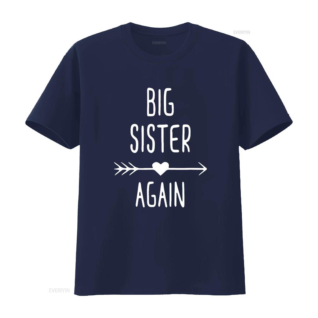 Camiseta Irmã Mais Velha de Novo Sis A Ser Camisetas Juvenis para Meninas vintage Lavado homme Versátil Elástico Respirável Unissex Macio moda
