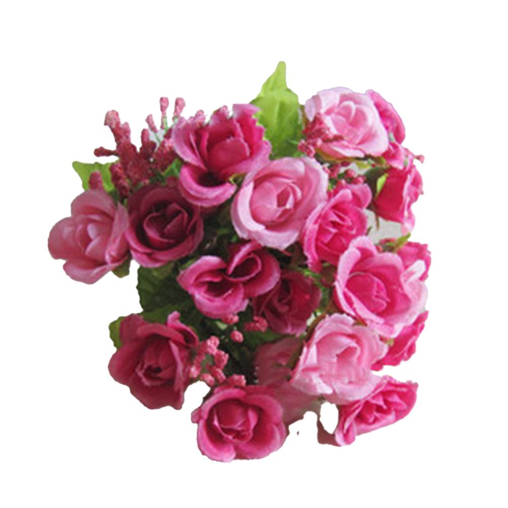 1 Bunch Artificial Flower, 21-head Colored Simulation Roses Silk Flowers, Fake Home Garden Diy Decoration Shooting Props
