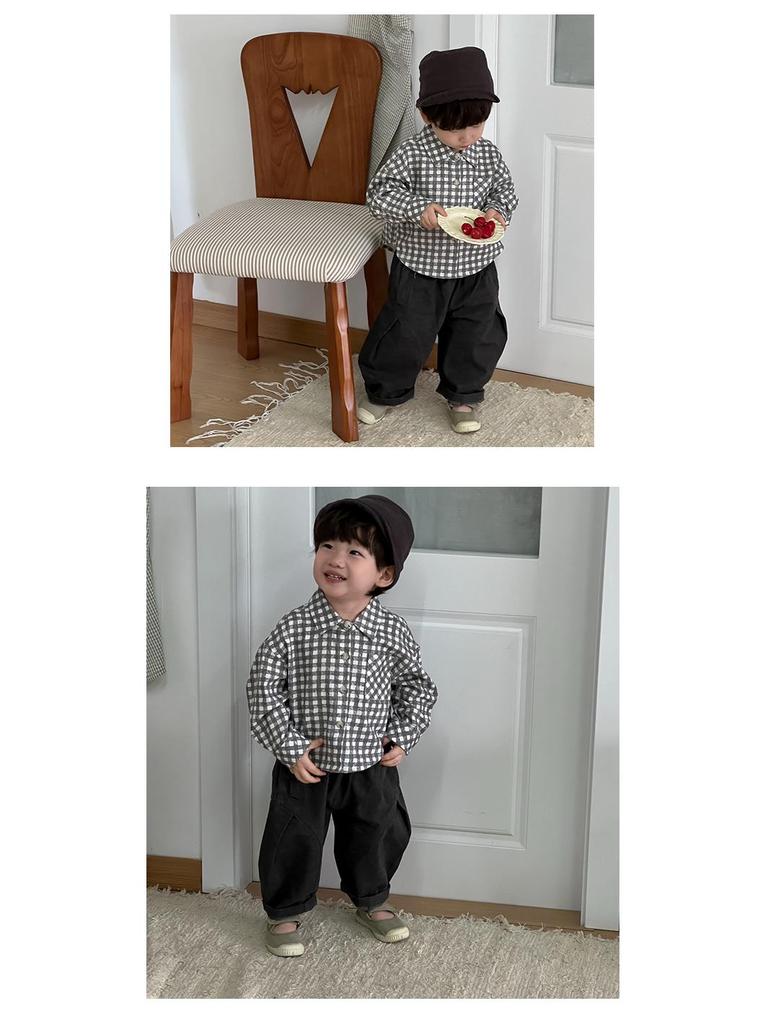 2025 New Korean Style Baby Boy Plaid Shirt & Pants Set with Sweater Vest