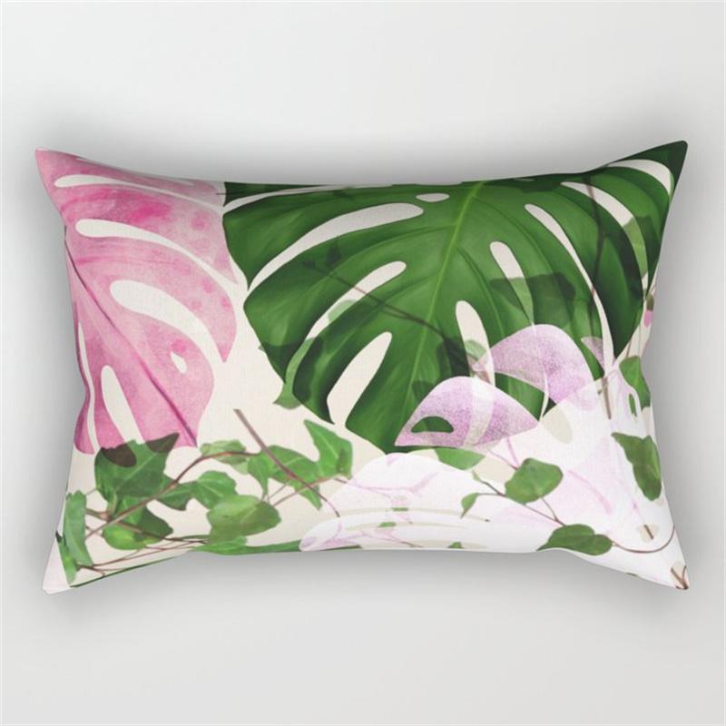 30x50cm Green Tropical Leaves Plant Pillowcase Cactus Flower Polyester Cushion Cover Ins Natural Landscape Pillowslip Home Decor
