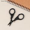 Black Titanium Coated Stainless Steel Fishing Scissors Pliers with Anti-Lost Retractable Buckle PE Braid Line Cutter for Angling