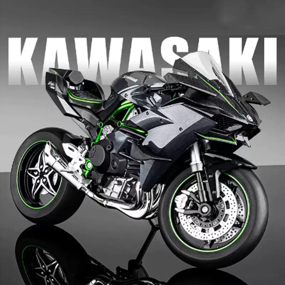1:12 Kawasaki 400 H2r S1000rr Model Motorcycle Toys Alloy Diecast Car Front Wheel Steering With Light Motorbike Toy For Kid Gift