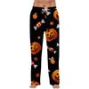 Men's Halloween Print Drawstring Lounge Pants Casual Sleepwear Pants Lightweight Comfortable Fit for Relaxing At Home or Sleep