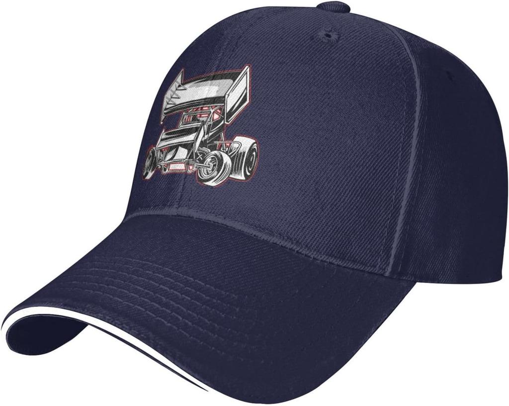 Sprint Car Racing Graphic Baseball Cap Polyester Adjustable Outdoor Sports Hat Unisex