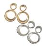 Striped double exhaust ring earrings European and American fashion versatile exaggerated nightclub stage Internet celebrity style earrings earrings