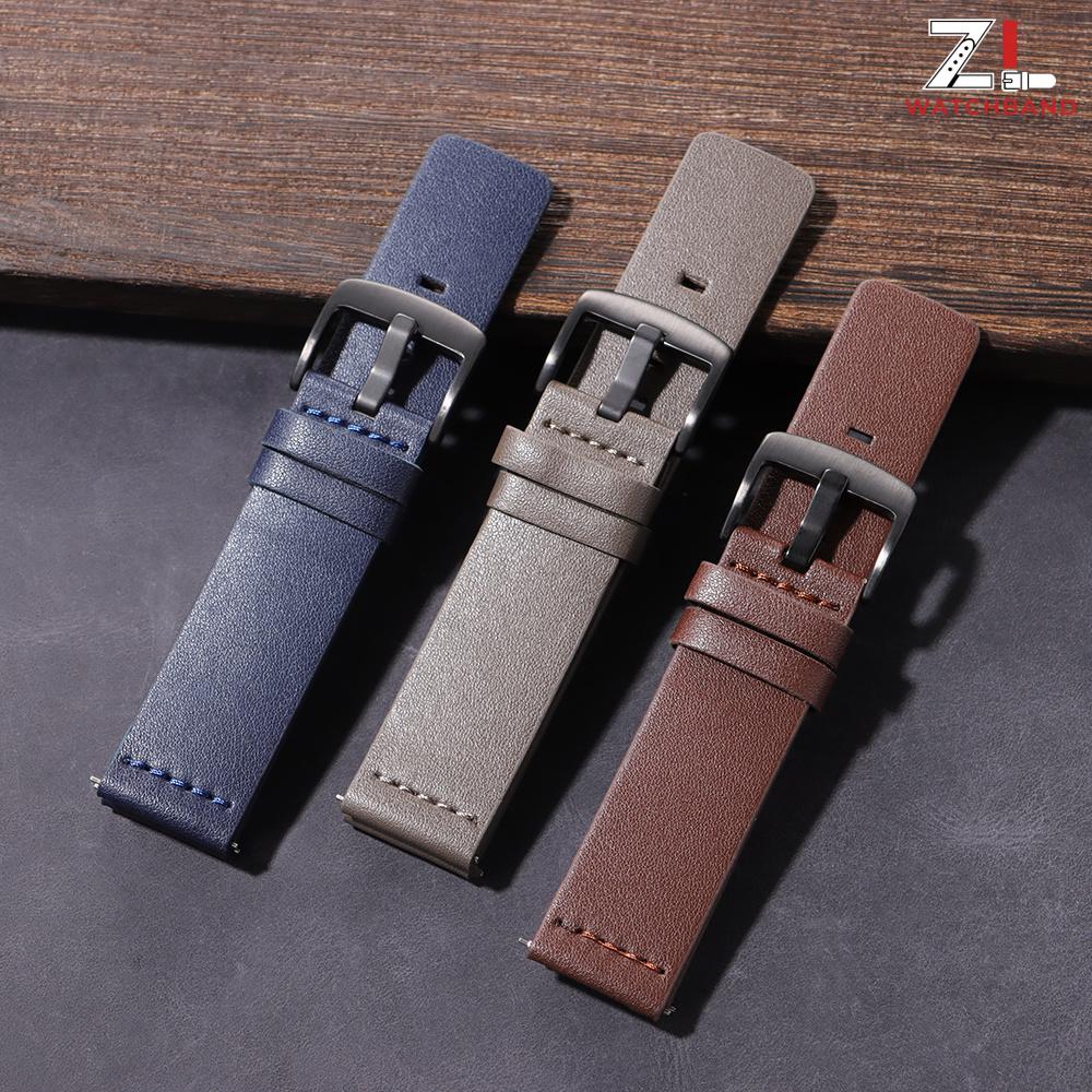 18/20/22/24mm Watch Band Quick Release Leather Strap for Samsung Galaxy Watch 3 Active2 40 44mm for Huawei Watch Gt 2 WatchBand