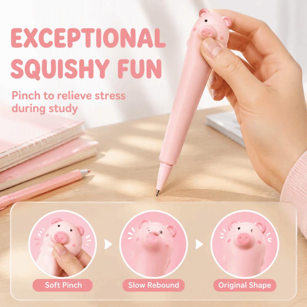0.5mm Squeeze Pen Pig Shape Student Pen Cute Gel Pen  Office