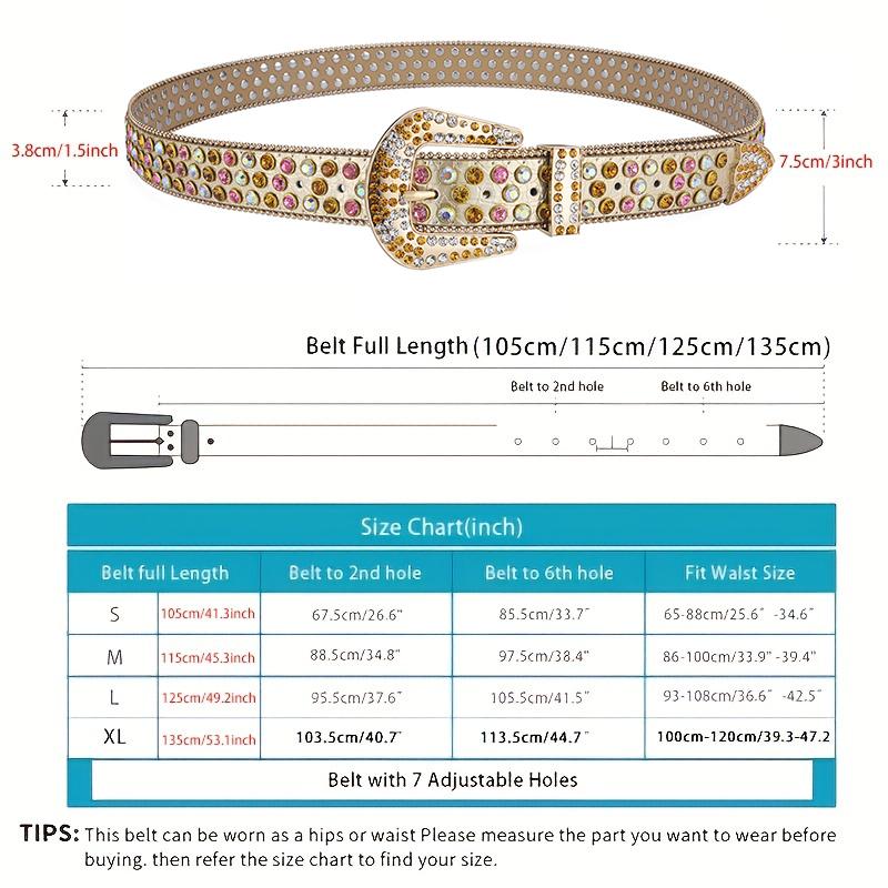 Cinto Feminino Jeans Strass Tamanho Grande Cinto Masculino Western Denim Brilhante Design de Rebites Couro HipHop Punk Rock Estilo Y2K Cinto