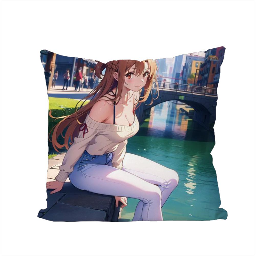 Sword Art Online Pillow Case For Car Sofa Decorative Home Doublesided Print Plush Square Throw Pillow Cushion Cover