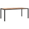 VidaXL Table de jardin plateau en bois Noir Résine tressée bois massif 319554
