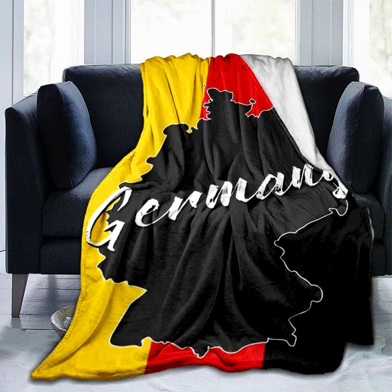 Couverture Drapeau et Carte de l'Allemagne Convient pour les Canapés, Lits, Bureaux et Camping - Cadeau Parfait pour Halloween Noël