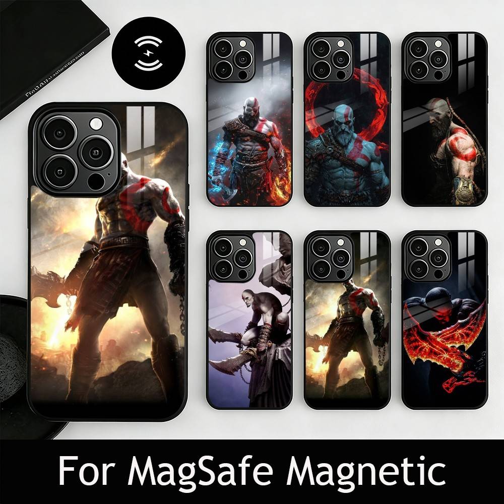 G-Gladiator W-War K-Kratos Phone Case For iPhone17,16,15,14,13,12,11 Plus,Pro Magnetic with Magsafe Wireless Charging