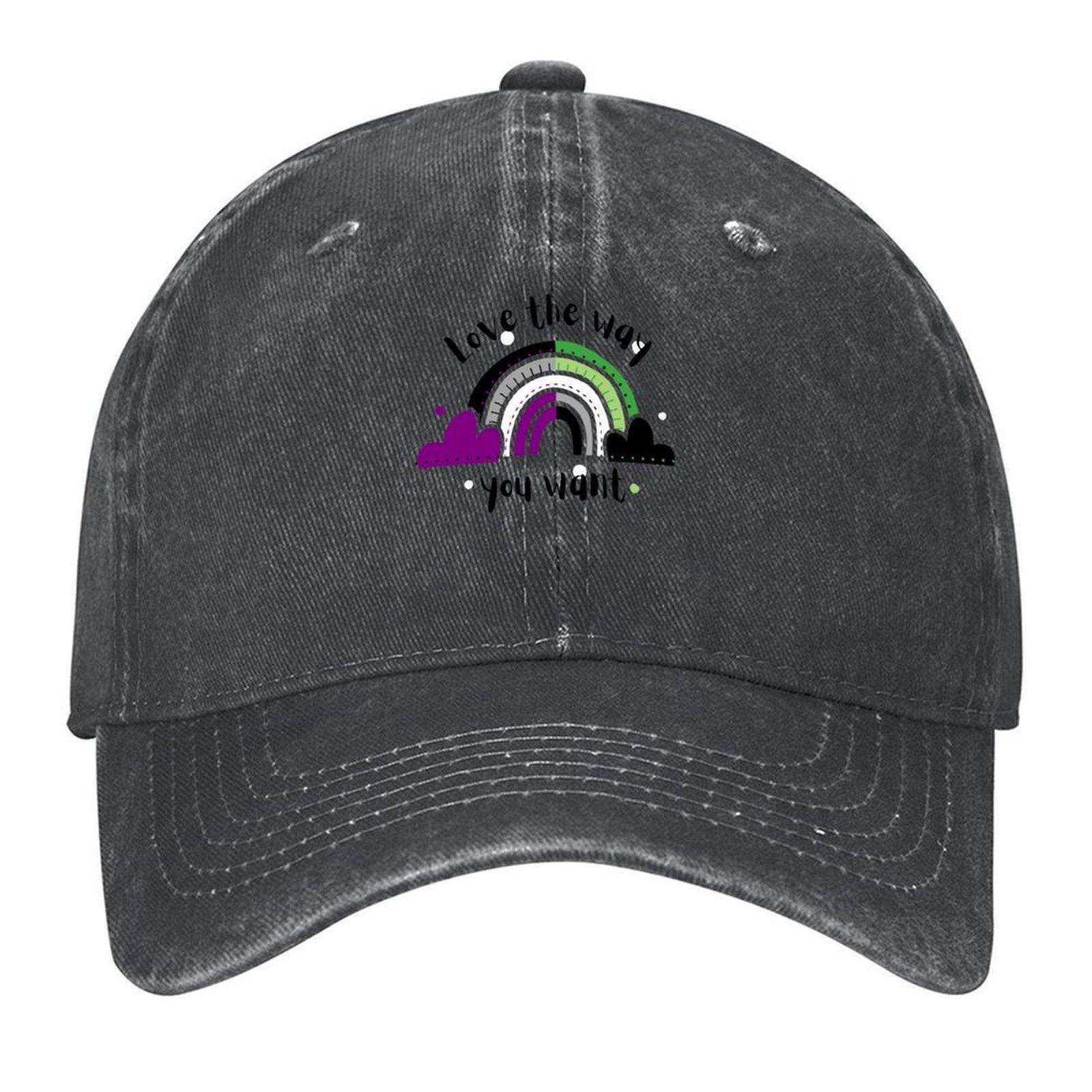Aromantic Asexual Rainbow Baseball Cap Custom Cap Wild Ball Hat cute New In Hat Mens Caps Women s