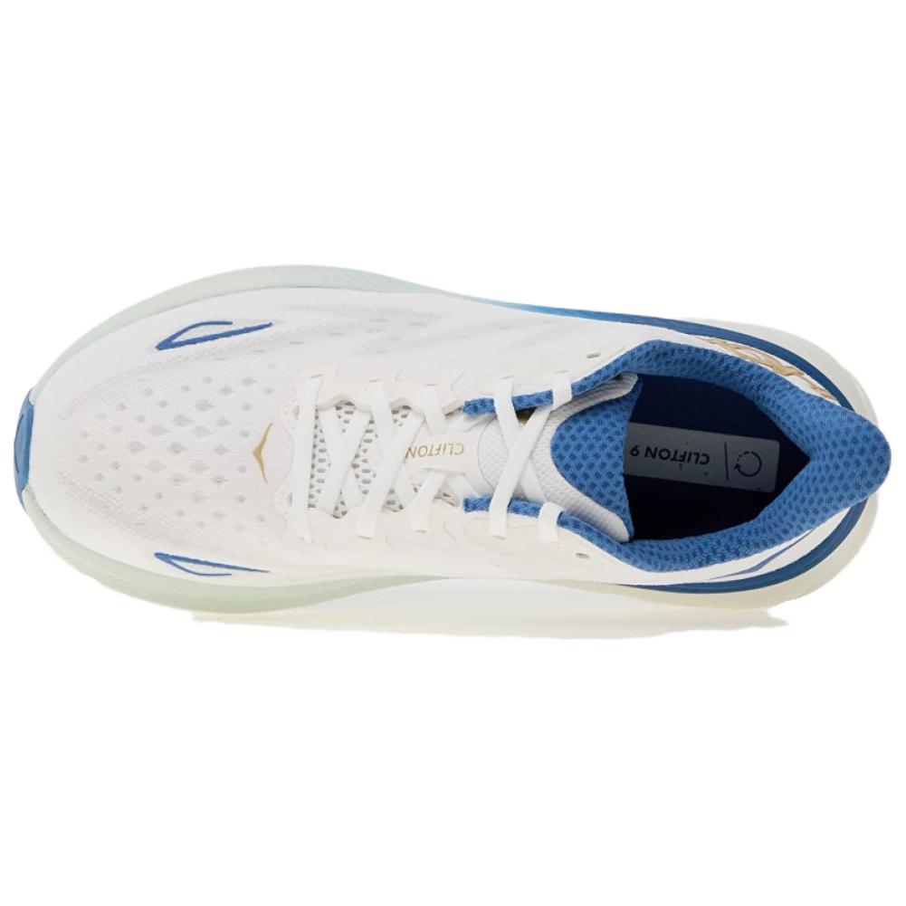 HOKA Clifton 9 2E Wide Frost Gold Men Sneakers White 1132210-FTG