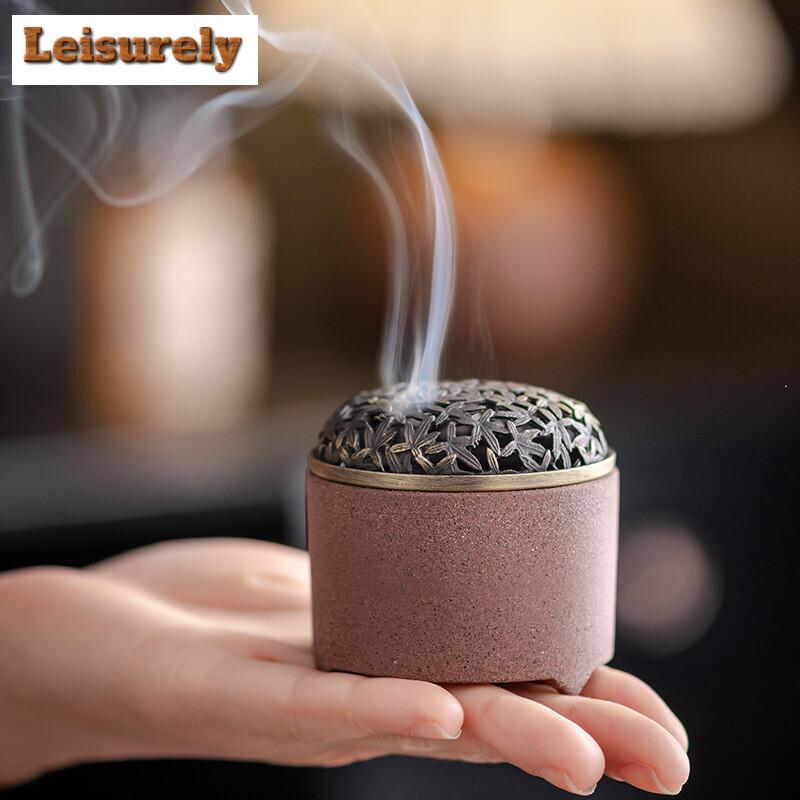 Zen Maple Leaf Line Incense Burner Household Small Aromatherapy Furnace Indoor Insert Incense Seat Holder Tea Ceremony Ornaments