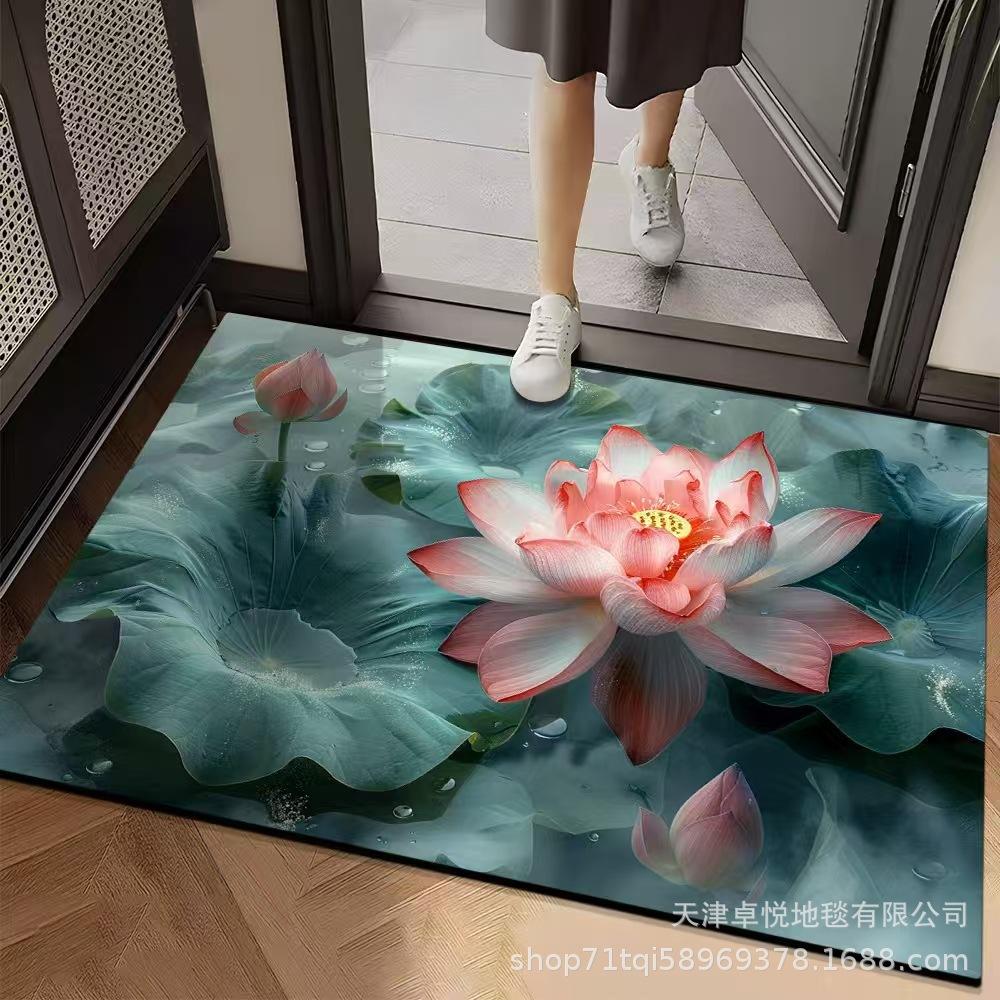 3D Blumen Bodenmatte Badezimmer Bodenmatte Eingangstür Schmutzabweisend und Rutschfest Bodenmatte