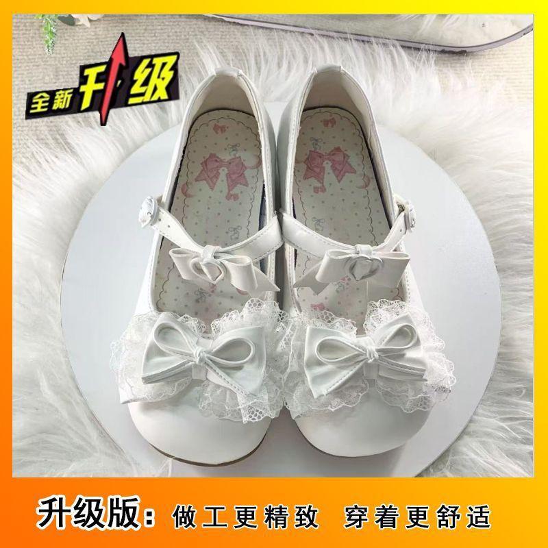 Lolita low-heeled round head small leather shoes Japanese round head bow lo student versatile single shoes 2025 summer and autumn new models