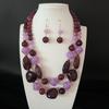 Handmade Geometric Acrylic Beaded Necklace Set With Irregular Chain Vintage Style Layered Jewelry Women