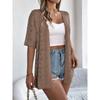 Spring and Summer Cut-out Short-sleeved Knitted Cardigan for Vacation Sun Protection Women's Clothing