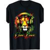 Jamaikanische Reggae Musik Löwe von Juda Rasta Reggae Löwe T-Shirt, Unisex, 2025 Sommer Kurzarm Gedruckt Reine Baumwolle Rundhals, Ganzjahres Vintage