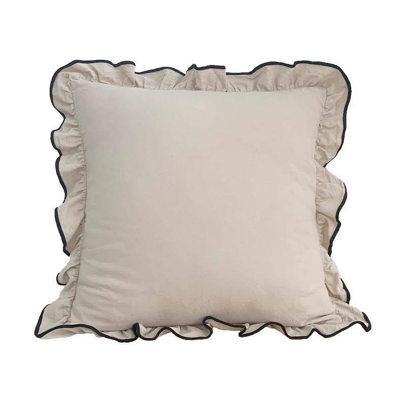 BUYNOW 1PC French ruffled skirt pillowcase without pillow core, living room sofa and bedroom cushion fabric decoration