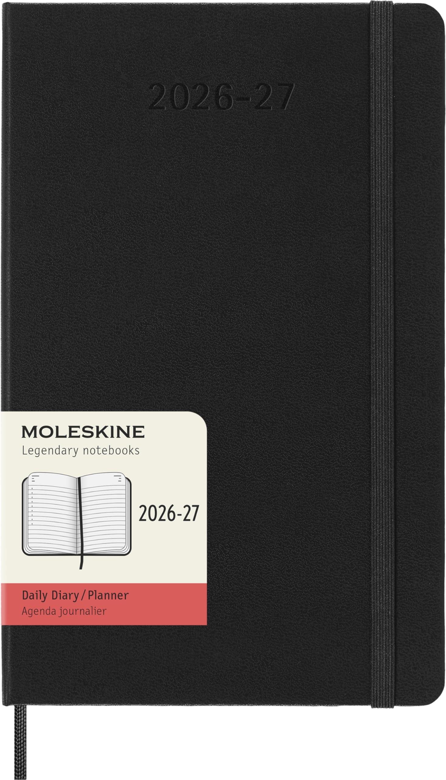 Photos - Notebook Moleskine  18-Month Daily Planner Large Black, July Start Hard Cover Diary 13x21cm DHB18DC3Y27 black  2026