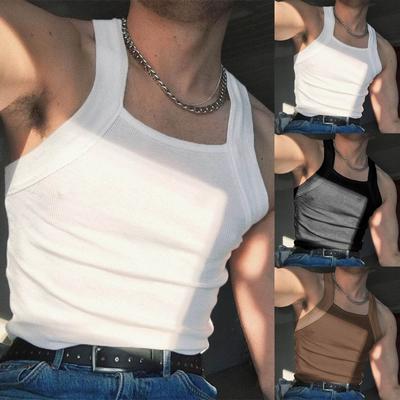 Man New Solid Color Fashionable Sleeveless Shapewear Tops Men's Sexy Tight Fitting Vest