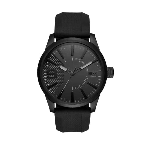 Diesel Watches Silicone Band Watch, One Size, Black