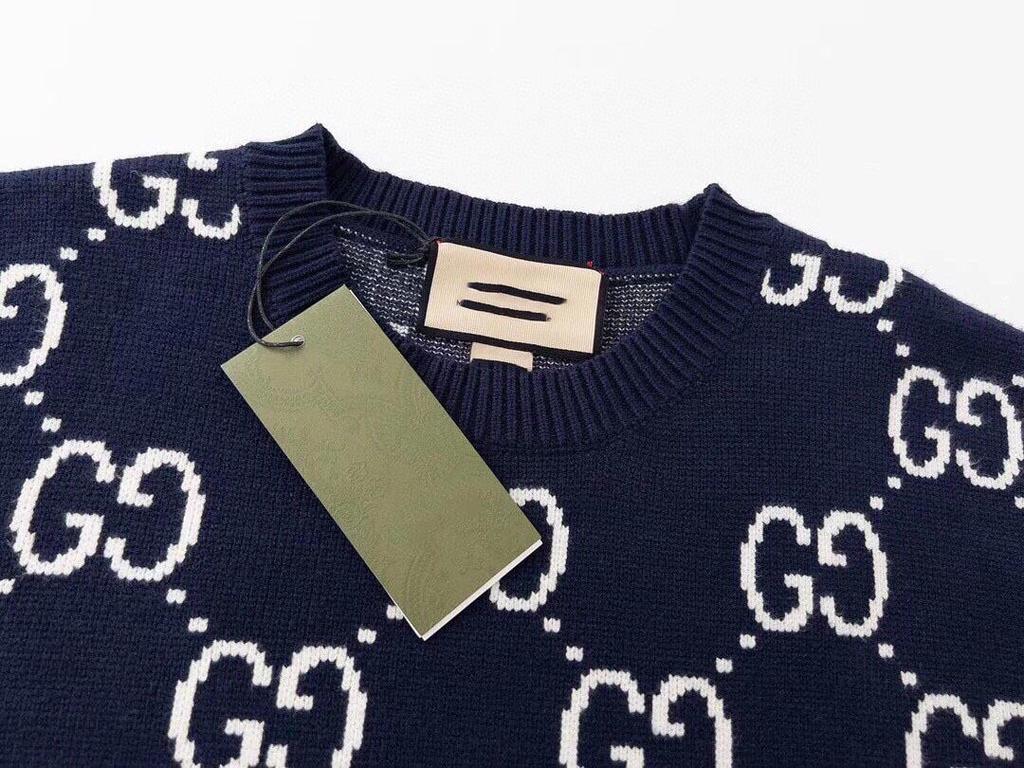 Unisex Light Luxury G-Print Round Neck Pullover Sweater