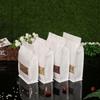White Kraft Paper Self-Sealing Stand-Up Bag with Window - Tea and Gift Packaging