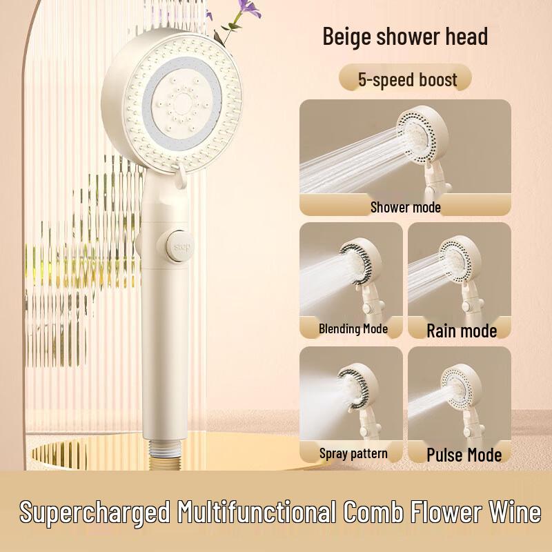Shengbai Massage Filter Shower Head with Comb Spray