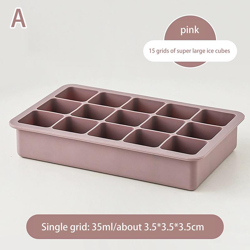 6/15 Grid Big Ice Tray Mold Giant Jumbo Large Food Grade Silicone Ice Cube Square Tray Mold Diy Ice Maker Ice Cube Tray With Lid