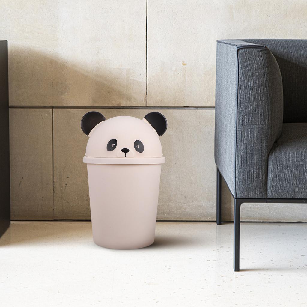Cute Cartoon Panda Trash Can with Lid Large Capacity Indoor Outdoor Garbage Bin for Home Kitchen Bathroom Garbage Can Outdoor