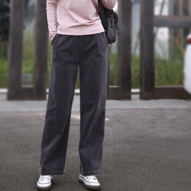 

Women s High Waist Corduroy Straight Leg Pants - Versatile, Casual, Solid Color XL (Recommended for 115-130 jin)
