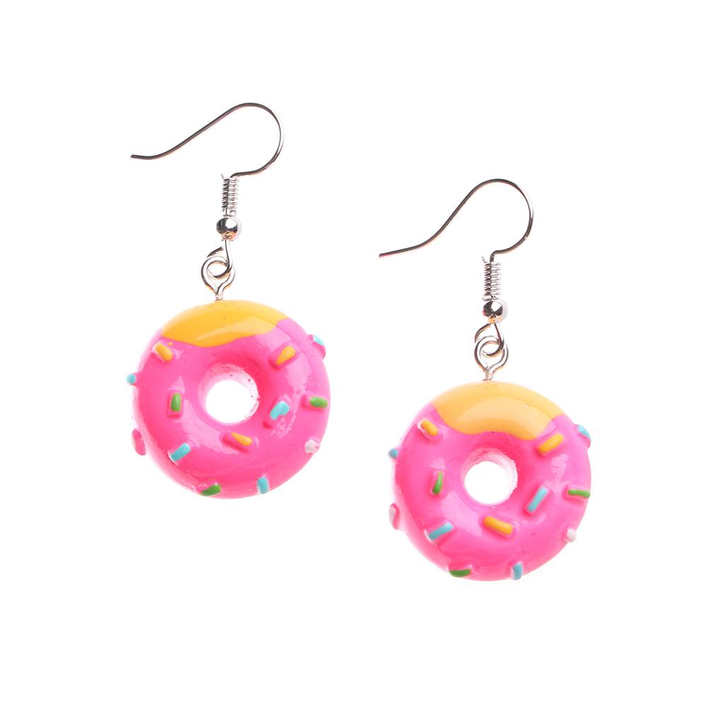 For Sweet Milk Bubble Wholesale Gift Cartoon Donuts Cute Personality Fashion Lovely Food Jewelry Earrings Girl