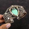 Green Carved Bone Face Gemstone Bangle Copper Wire Wrapped Cuff Bracelet Adjustable Bangle Handmade Rainbow Moonstone Bangle Copper Jewelry