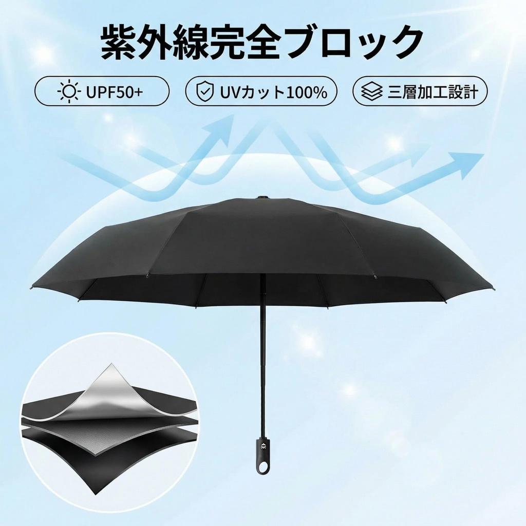 Folding Sun UV Complete Sun Automatic Heat UV Water Suitable for Sunny and Rainy with Storage Pouch Umbrella, Umbrella, 100% Protection, Blocking,