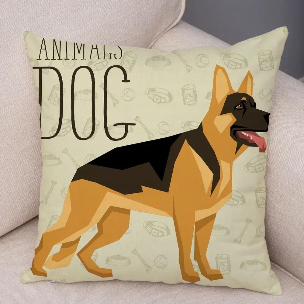 Sofa Home Pillowcase Color Schnauzer Dalmatians Cushion Cover Decorative Cartoon Dog Pet Animal Pillowcase