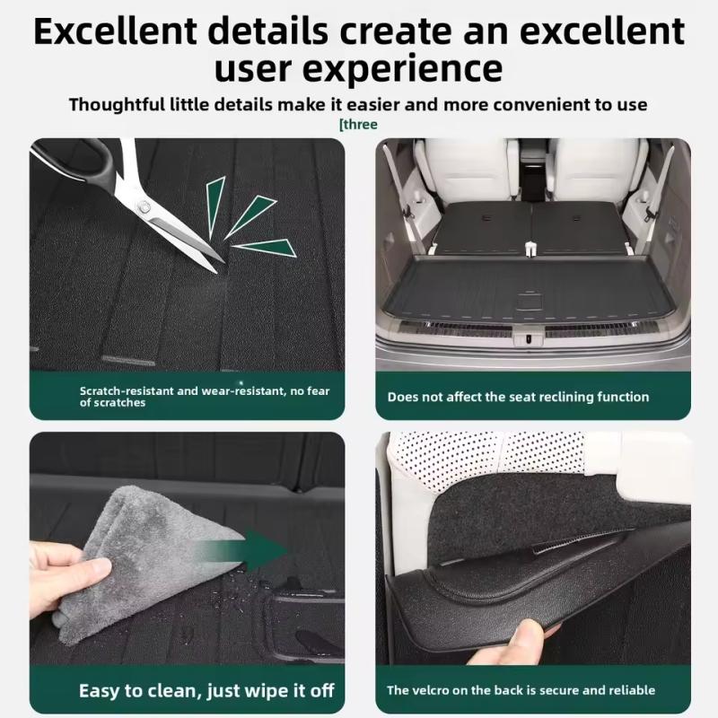 For Volkswagen ID. ERA 9X 2026 Car Trunk Mat TPE 3D Rear Seat Backrest Mat Trunk Storage Mat Trunk Carpet Waterproof Cargo Liner
